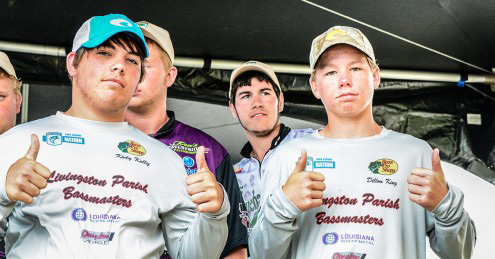  Kody Kelly of Walker High School and Dillon King of Denham Springs High School compete in the National Bassmaster High School Championship Tournament, after qualifying as the Louisiana High School Team Champion. 